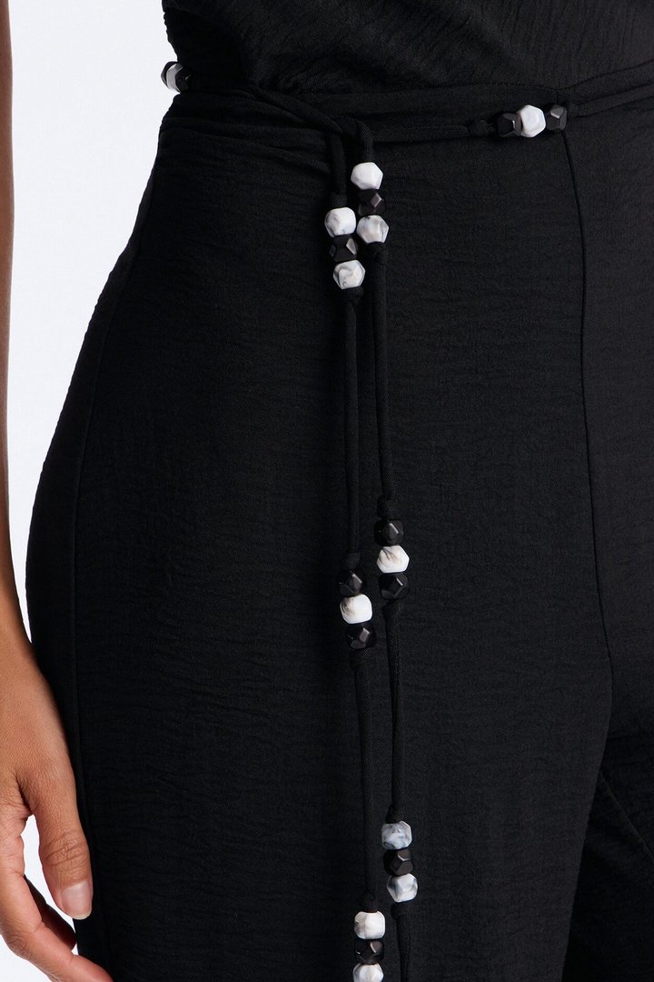 Esme Beaded Backless Jumpsuit - Black