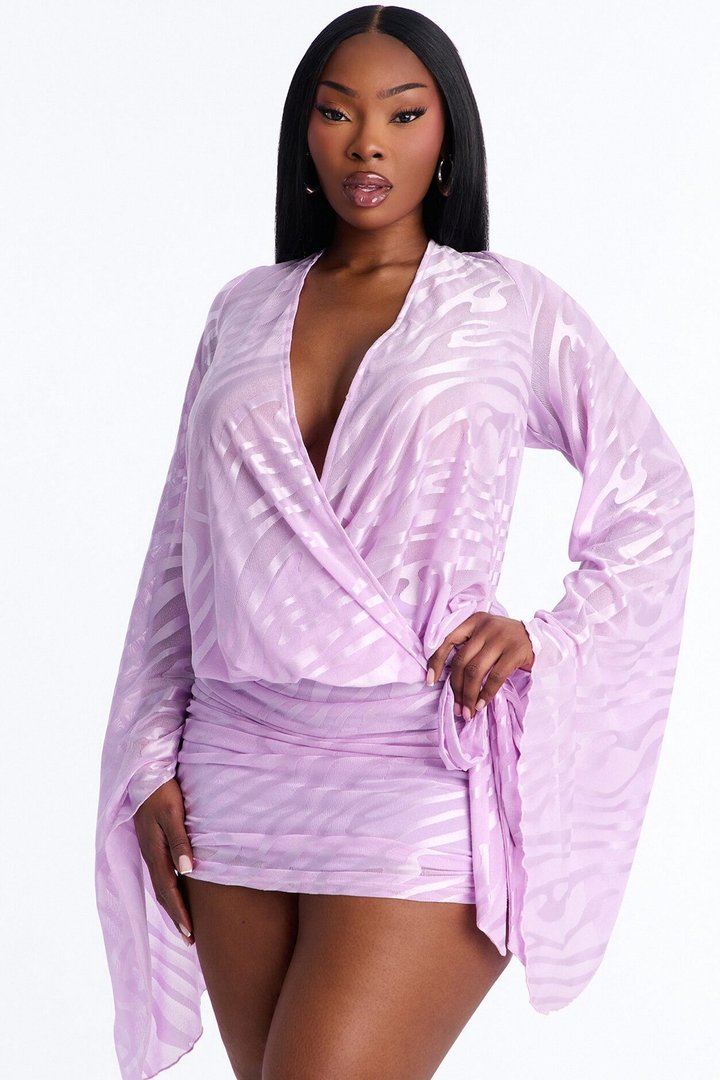 Charlie Mesh Mini Dress - Lavender