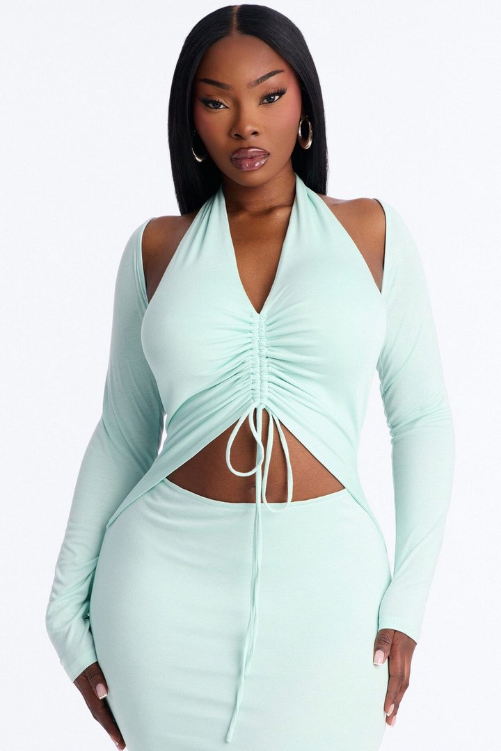 Casey Ruched Maxi Dress - Mint
