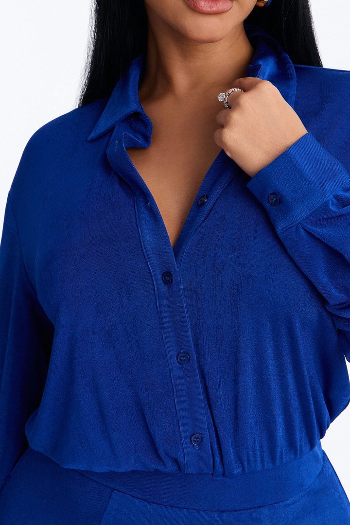 Jemma Slinky Midi Dress - Blue