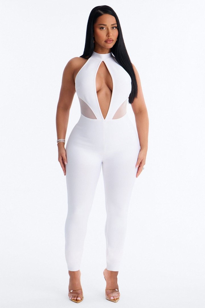All Yours Bandage Backless Jumpsuit - White