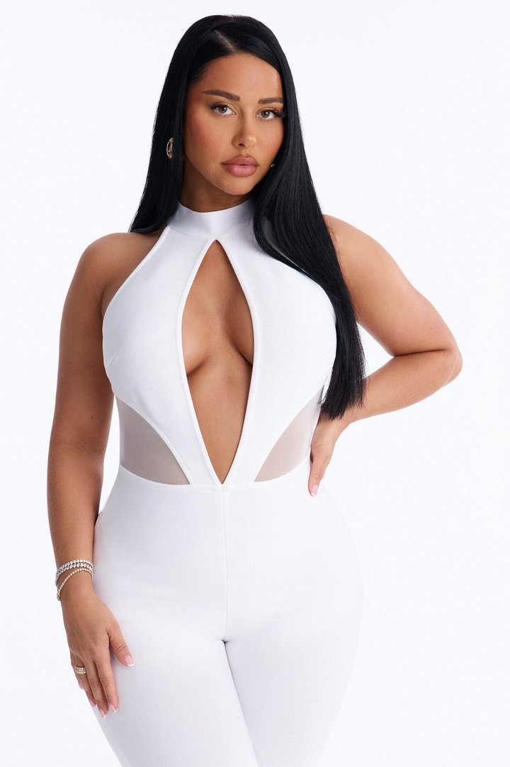 All Yours Bandage Backless Jumpsuit - White