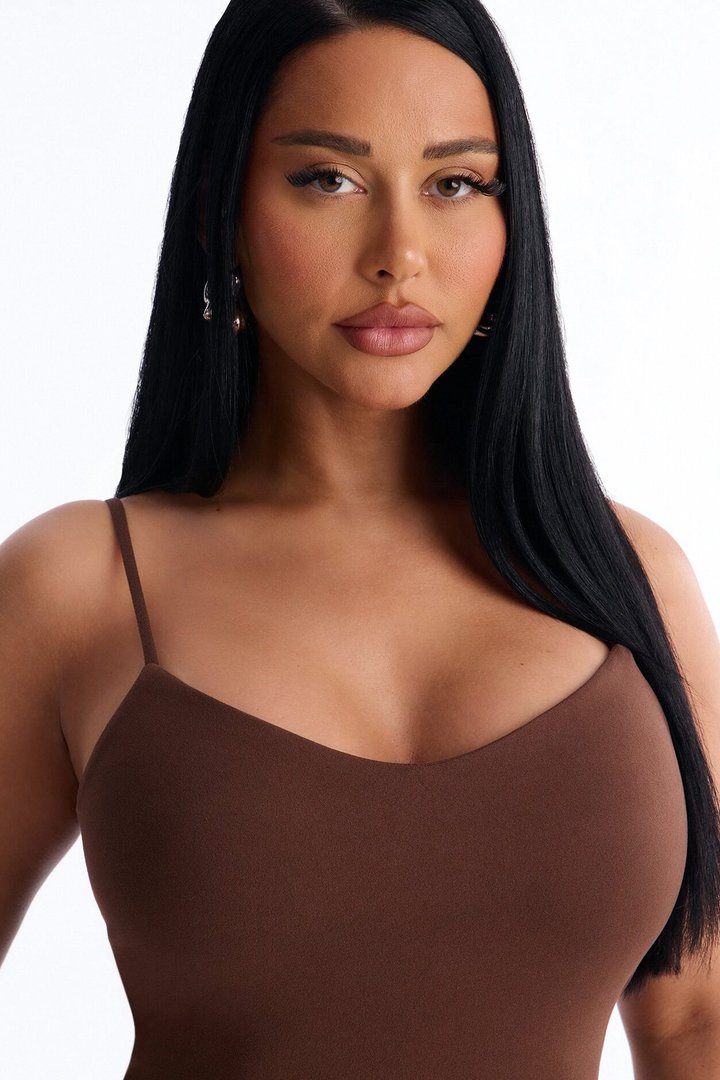 Marina Built In Bra Cami Catsuit - Chocolate