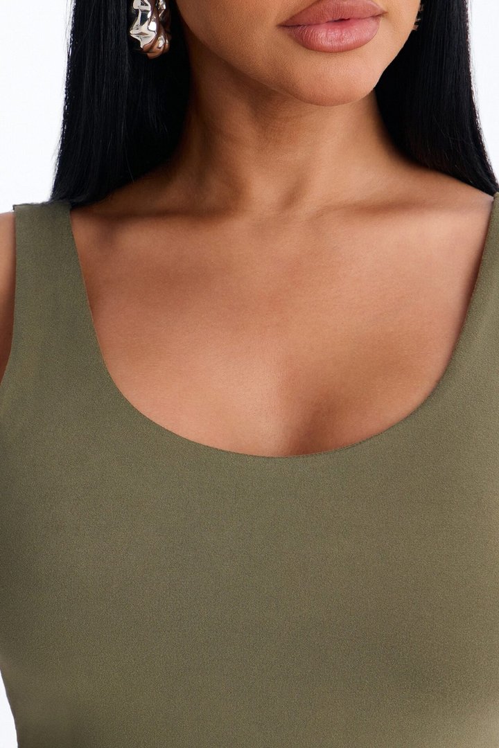 Malia Built In Bra Catsuit - Olive