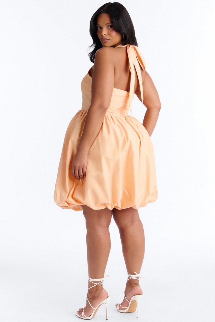 Lori Cutie Poplin Midi Dress - Peach