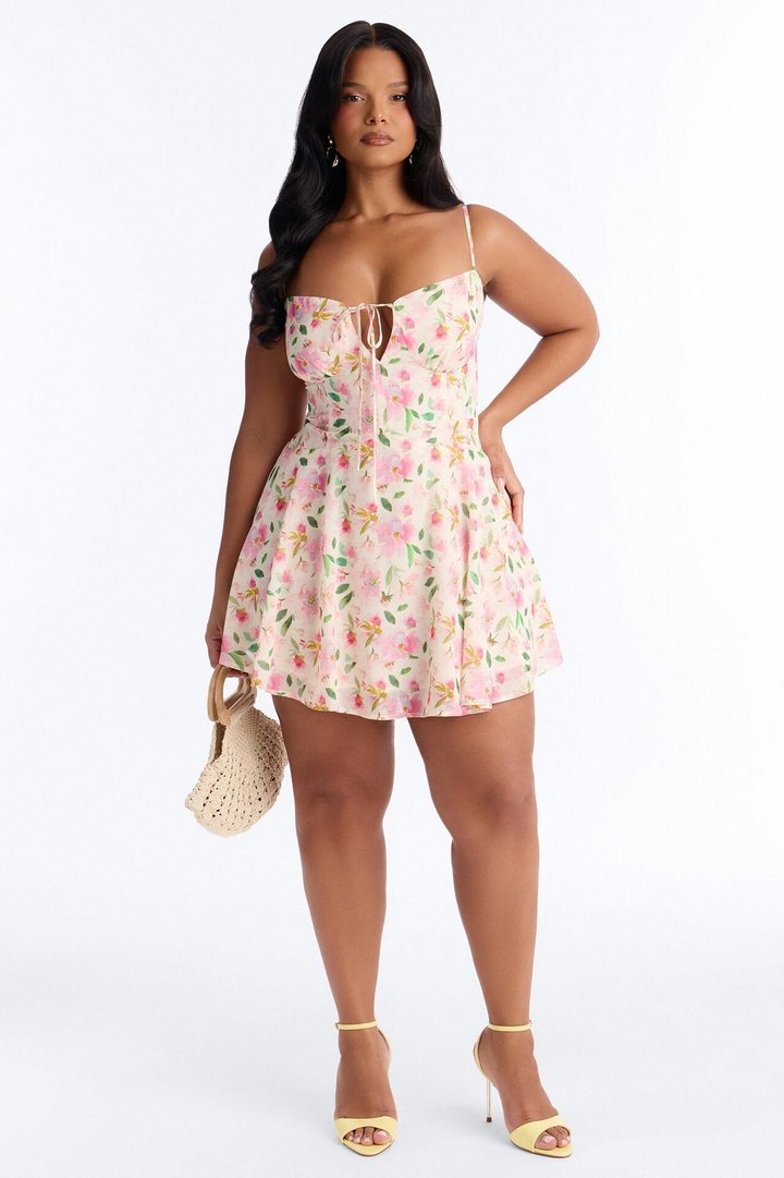 Christie Floral Mini Dress - Pink/combo