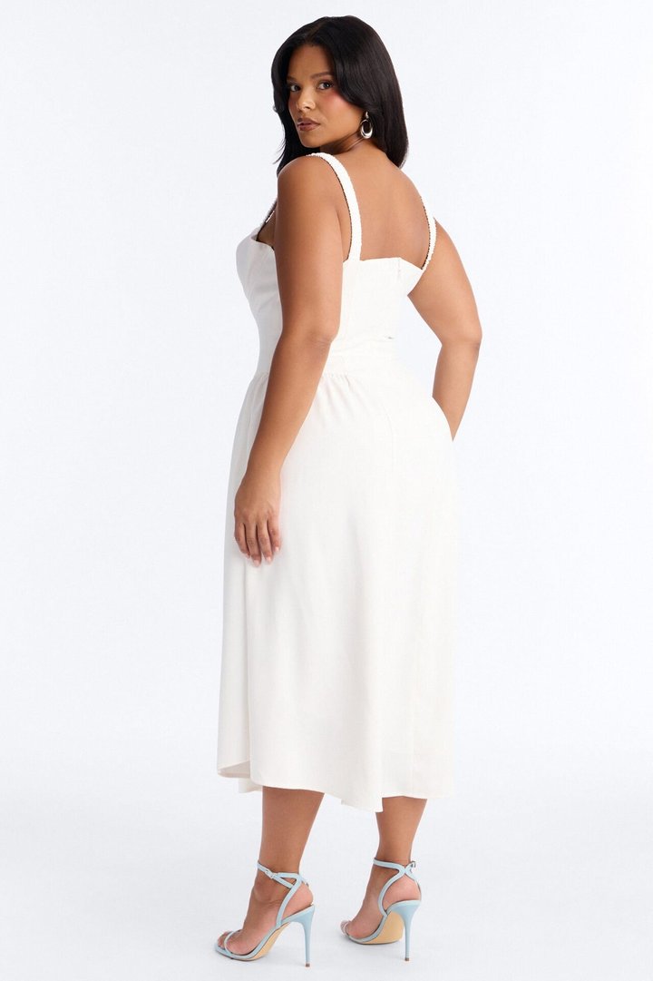 Sheri Crepe Midi Dress - White