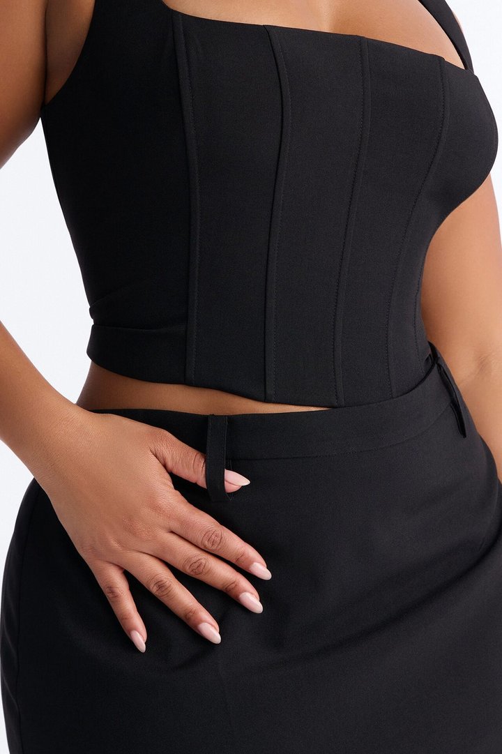 The Natasha Corset Skort Set - Black