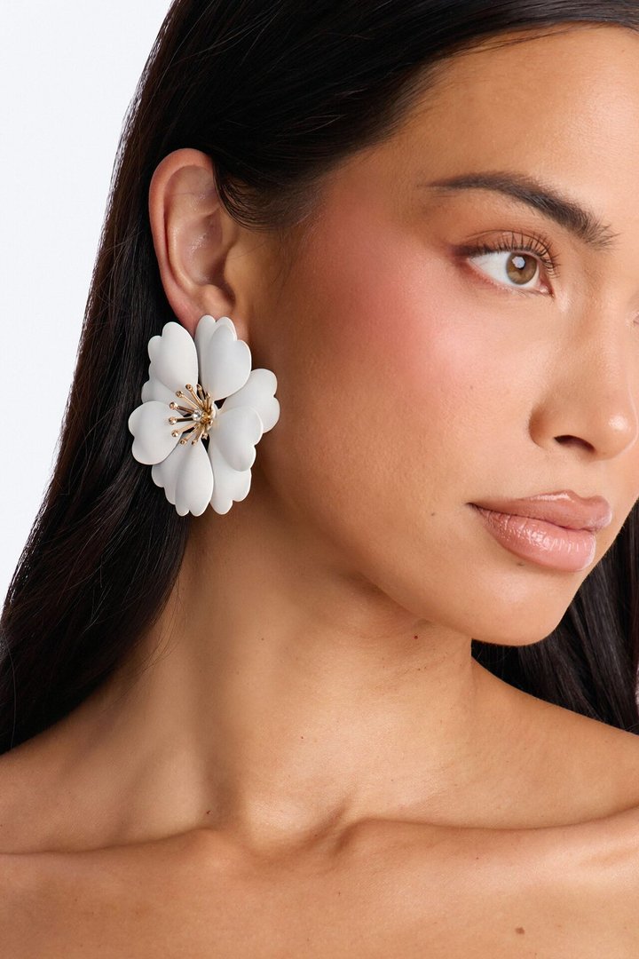 Fleurish Earrings - White