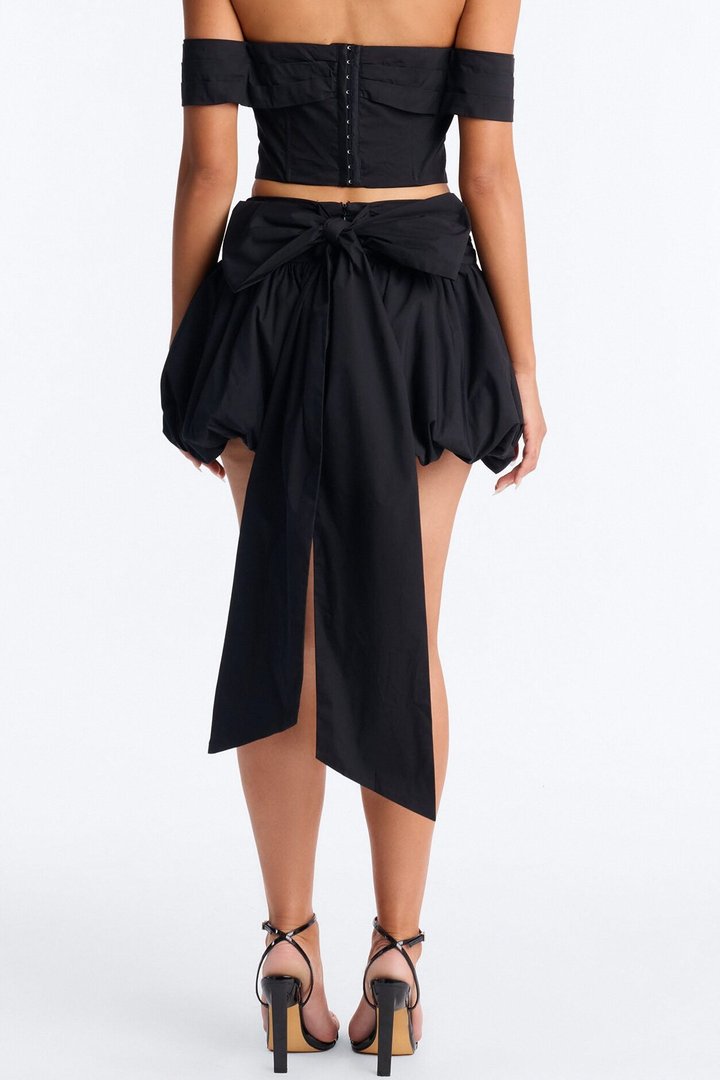 Lori Cutie Poplin Micro Mini Skirt - Black