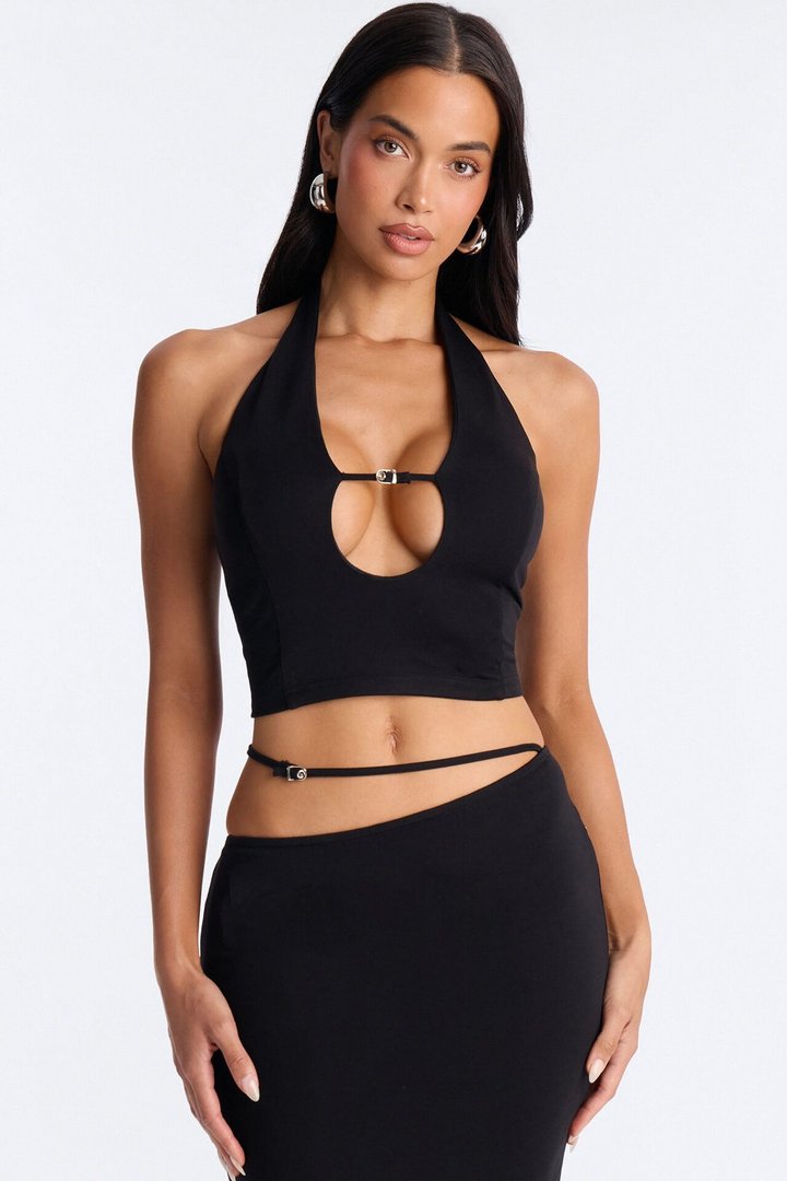 Rebel Girl Ponte Maxi Skirt Set - Black