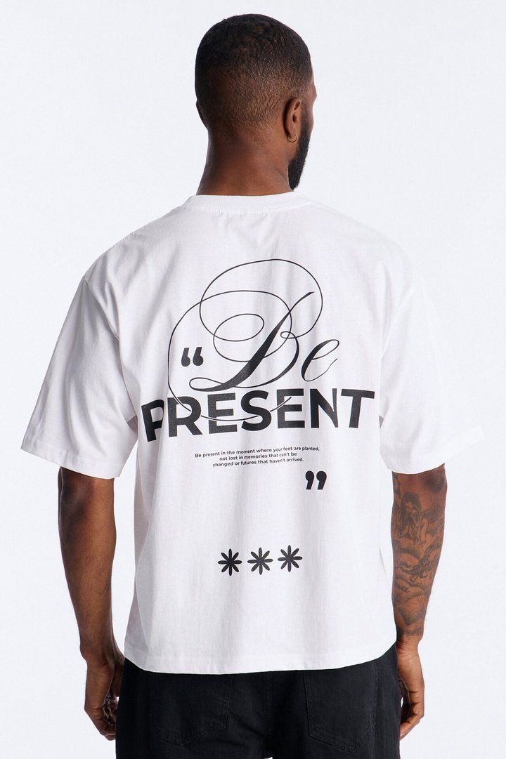 Be Present Boxy Short Sleeve Tee - White