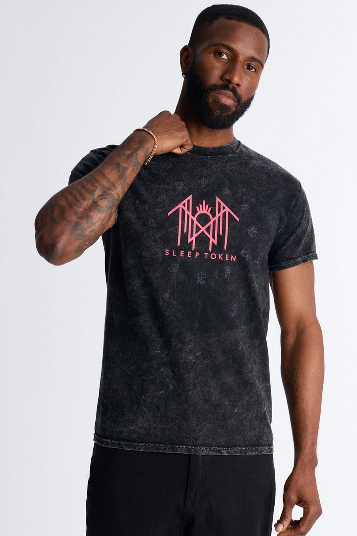 Sleep Token Flamingo Vintage Short Sleeve Tee - Black Wash