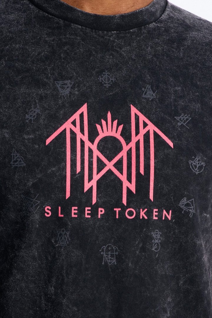 Sleep Token Flamingo Vintage Short Sleeve Tee - Black Wash