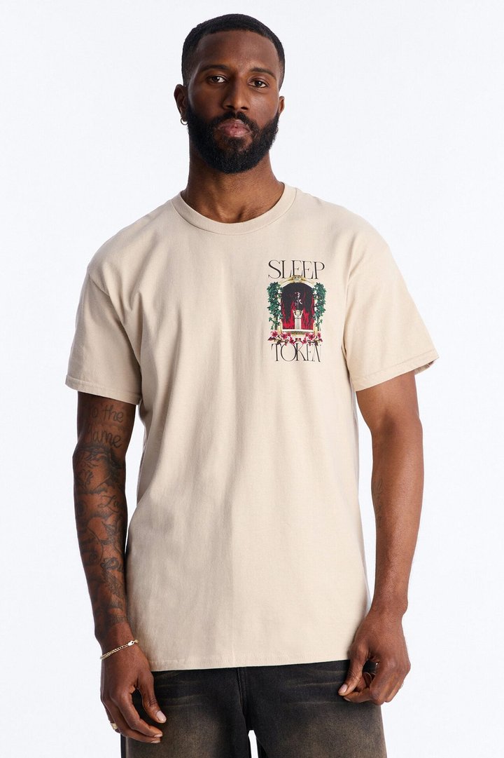 Sleep Token Rose Short Sleeve Tee - Cream