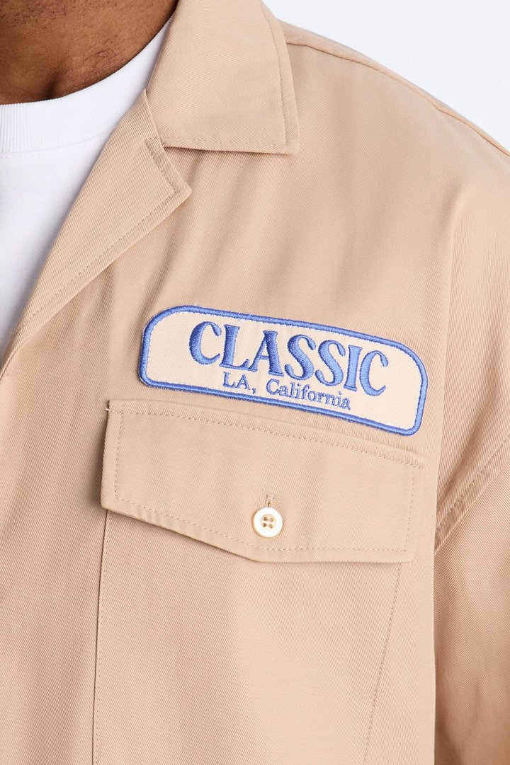 Classic Mechanic Button Up Shirt - Tan