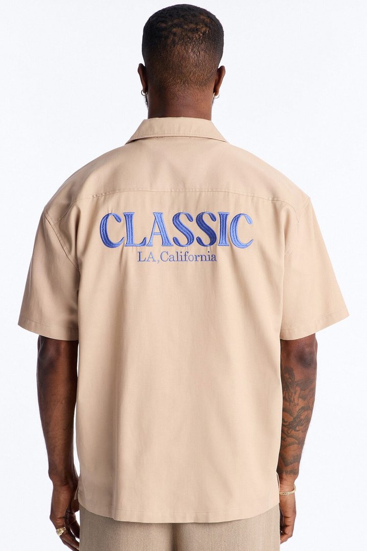 Classic Mechanic Button Up Shirt - Tan