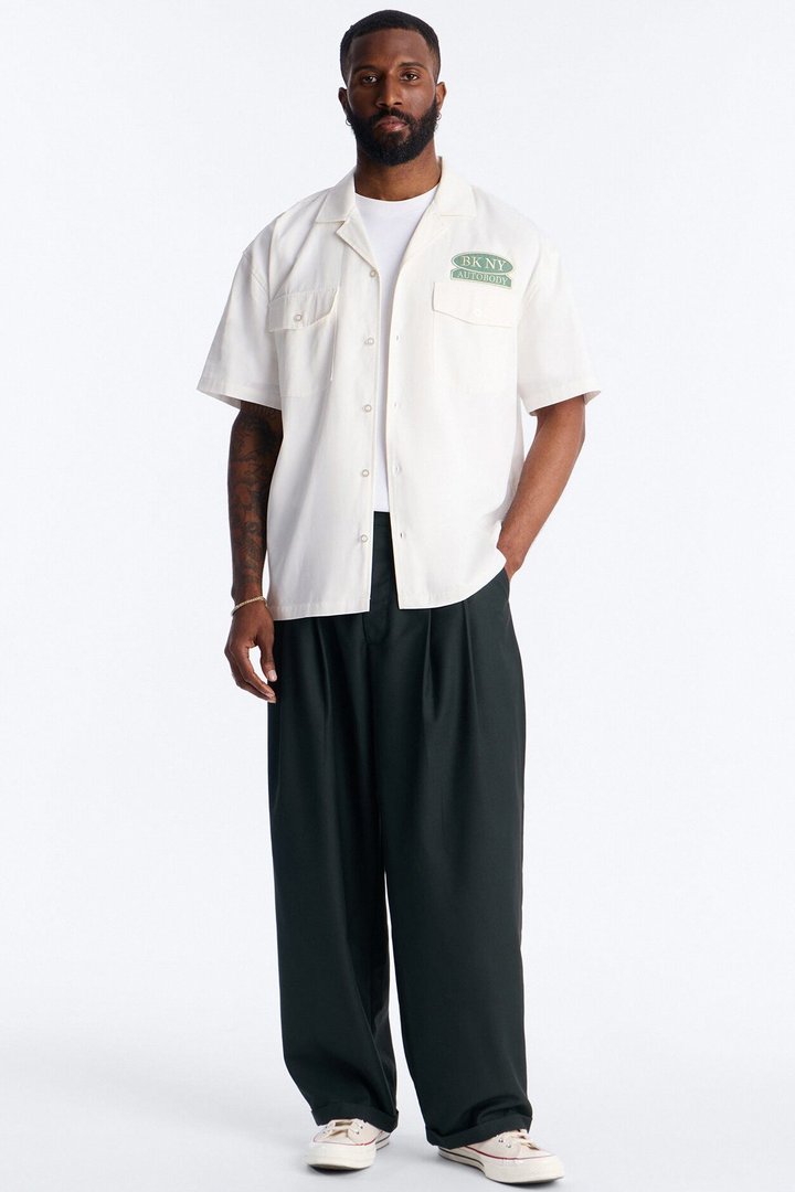 Double Patch Mechanic Shirt - White