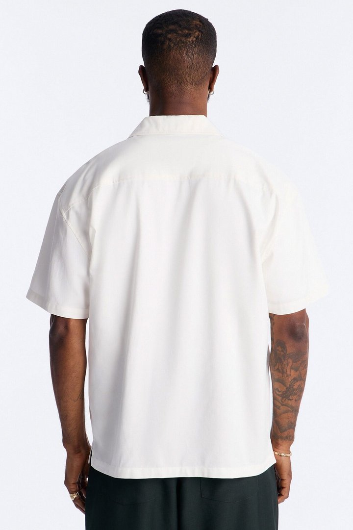 Double Patch Mechanic Shirt - White