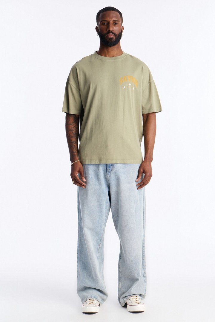 Our Savior Jesus Oversized Short Sleeve Tee - Olive