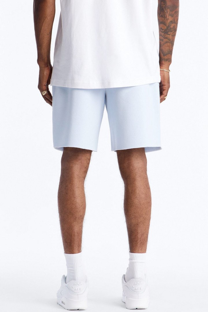 Relaxed Painted Gallery Embroidered Sweatshort - SkyBlue