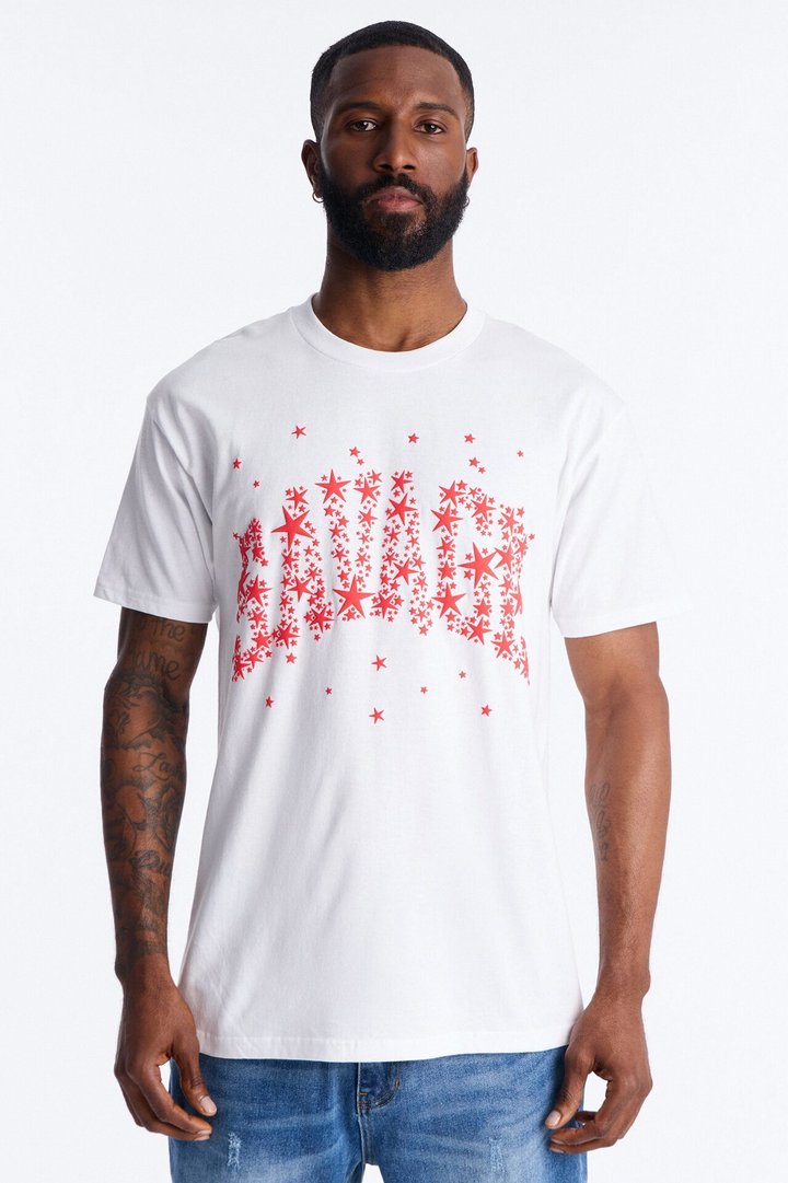 Savage Star Oversized Short Sleeve Tee - White