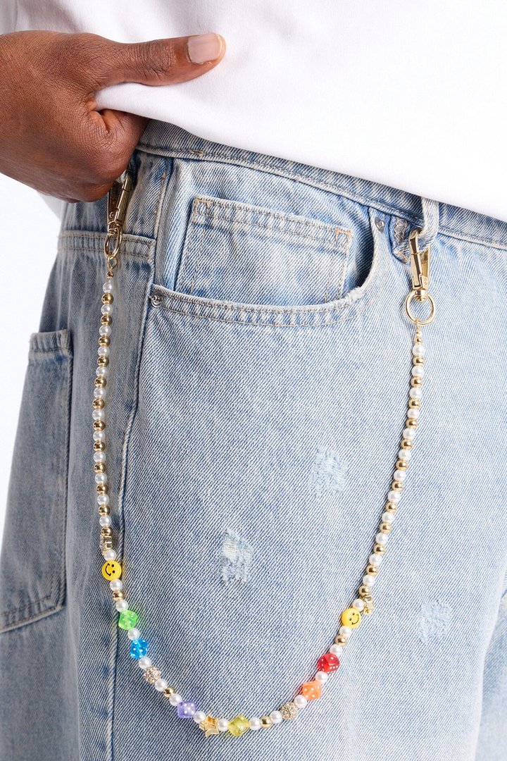 Multi Color Pearl Pant Chain - Multi Color