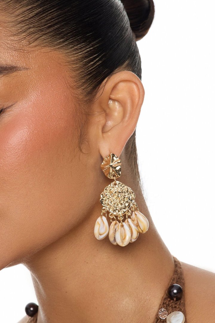 Never Shellfish Drop Earrings - Gold/combo