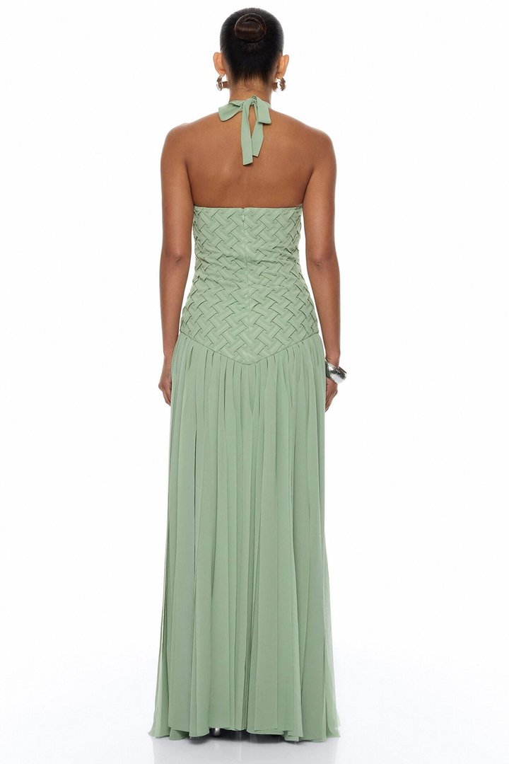 Effortlessly Her Woven Chiffon Maxi Dress - Sage