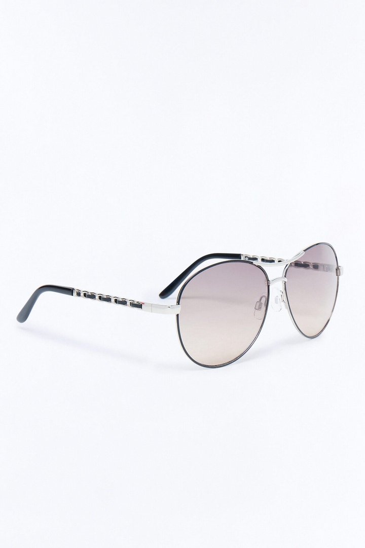 Cute Co Pilot Sunglasses - Black/Silver