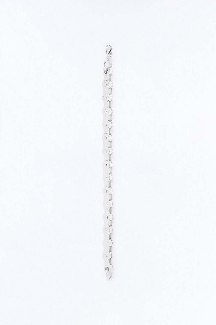 Steel Bike Chain Link Bracelet - Silver