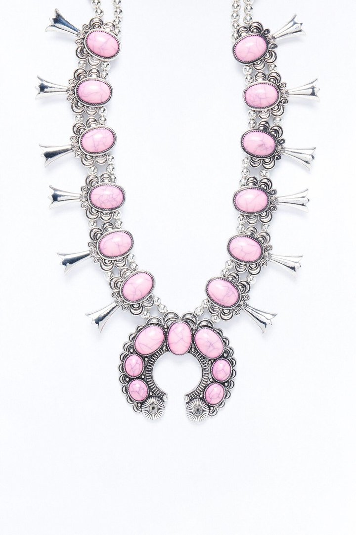 Sierra Jeweled Necklace - Pink/combo