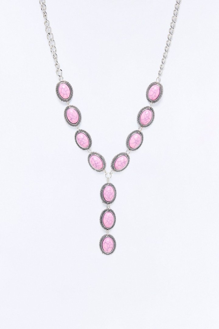 Neon Moon Lariat Necklace - Pink/combo