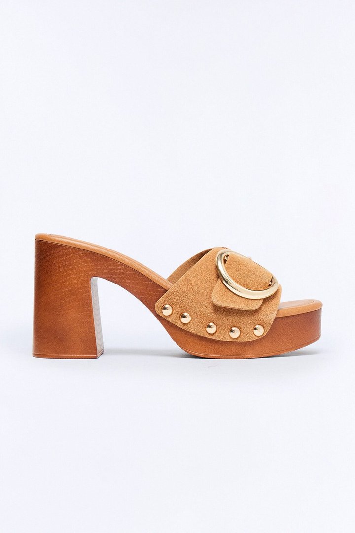 Peyton Platform Mules - Tan