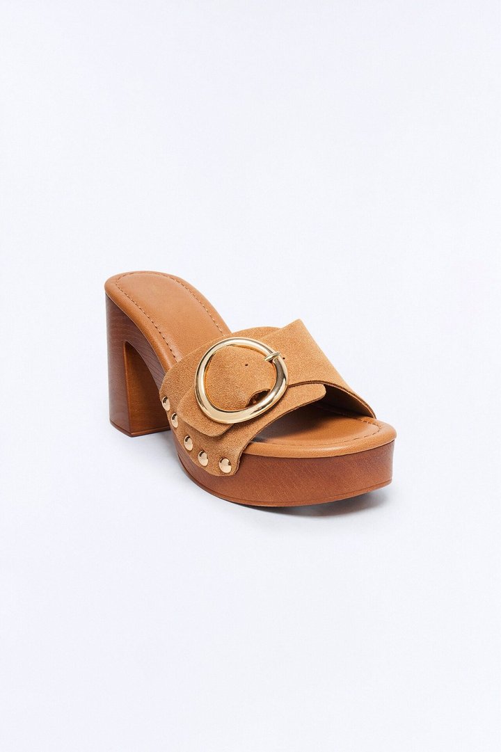 Peyton Platform Mules - Tan