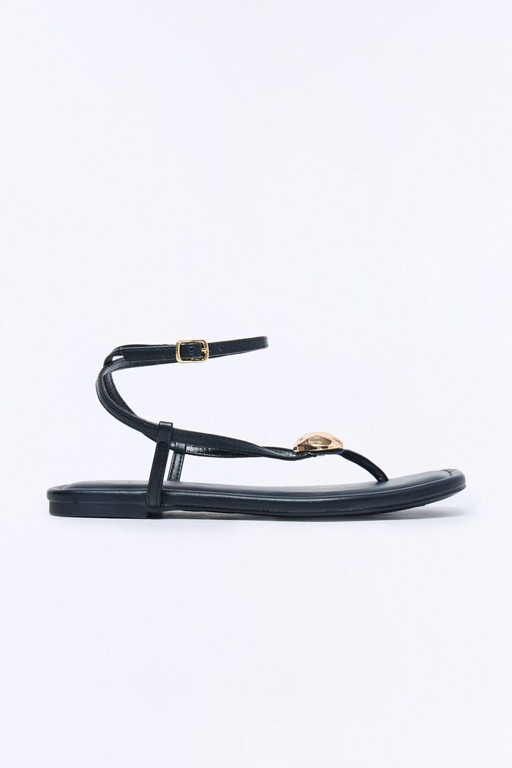 Amiah Ankle Strap Sandals - Black
