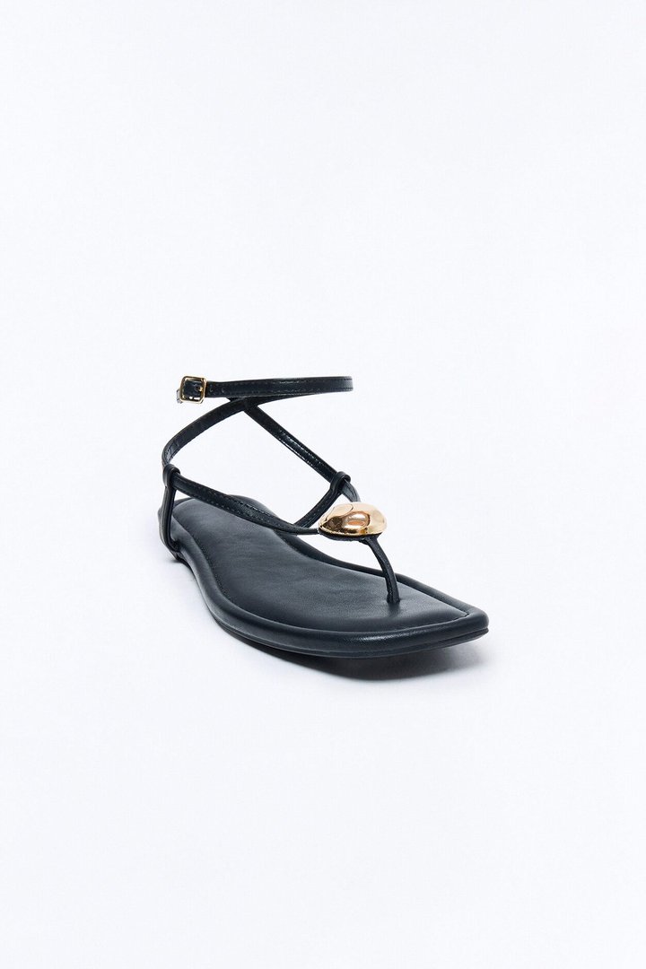 Amiah Ankle Strap Sandals - Black