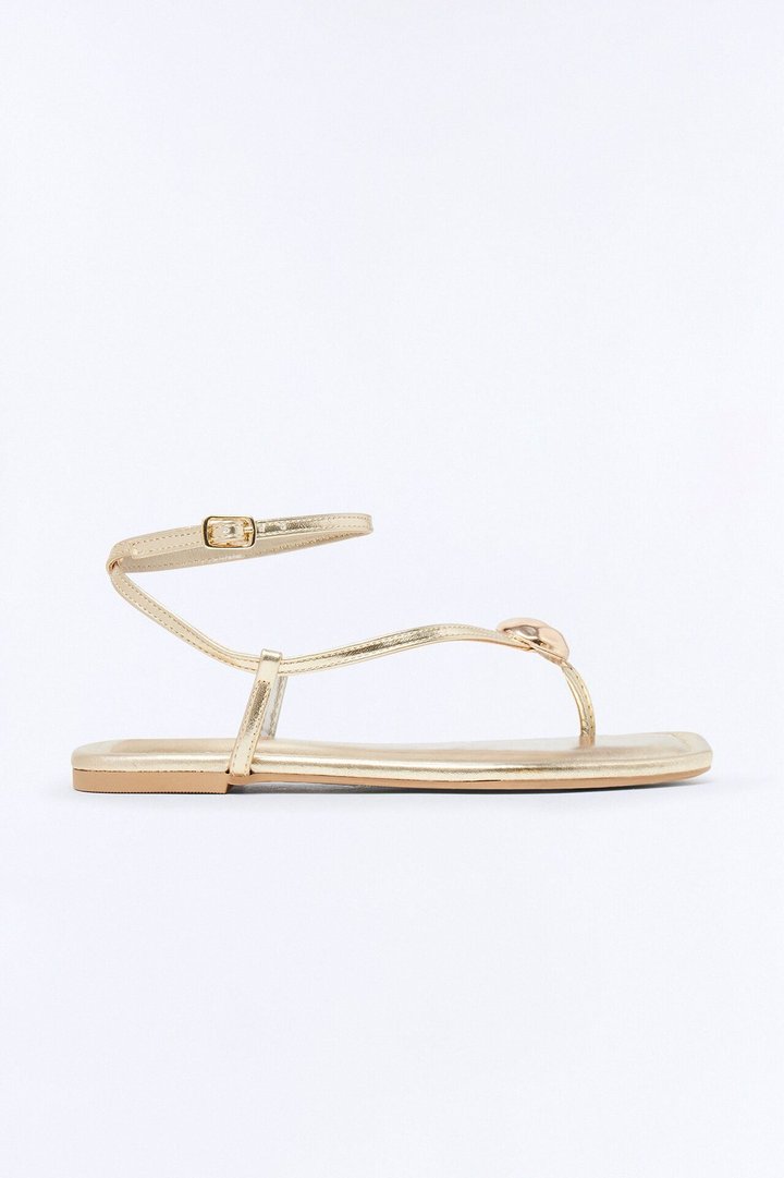 Amiah Ankle Strap Sandals - Gold