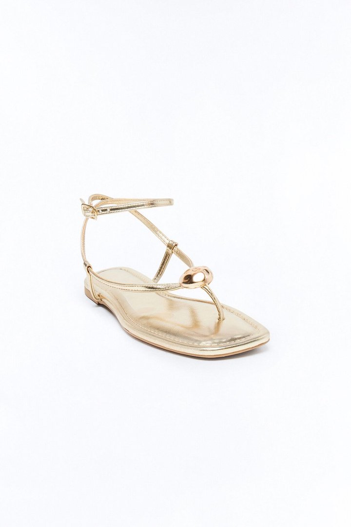 Amiah Ankle Strap Sandals - Gold