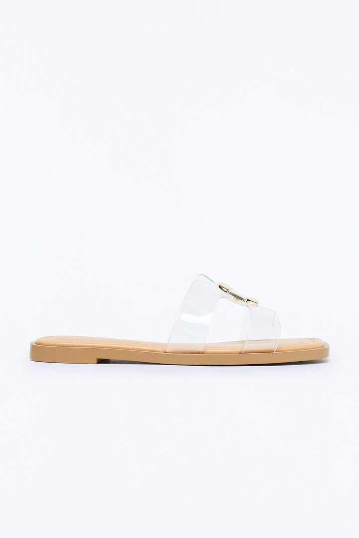 Jeanine Flat Sandals - Clear