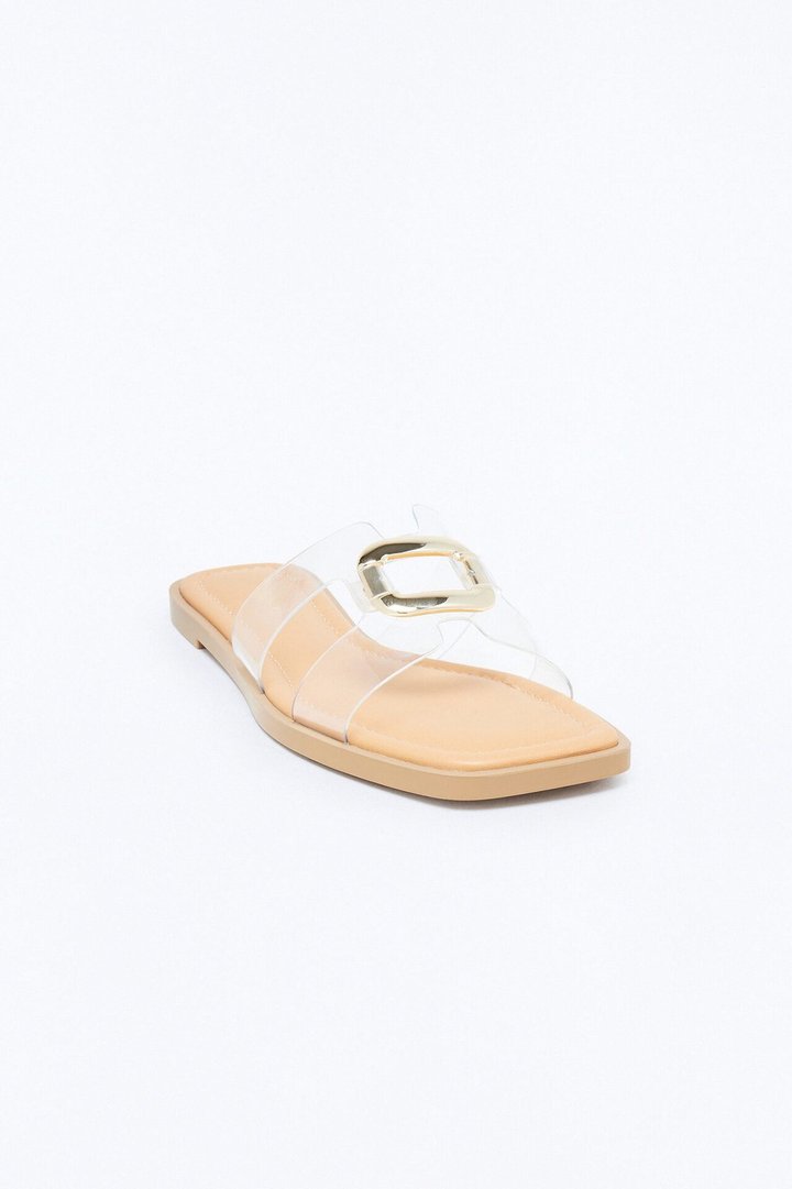 Jeanine Flat Sandals - Clear