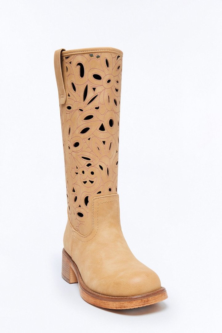 Festival Knee High Boots - Tan