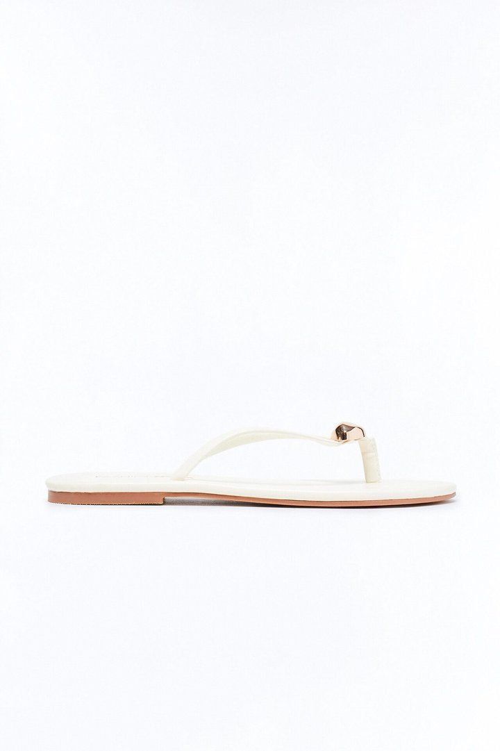 Pina Colada Hardware Flip Flops - Off White