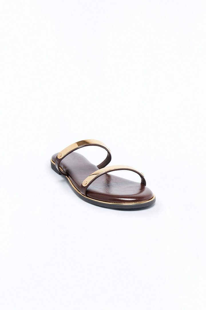 Keith Double Strap Sandals - Brown
