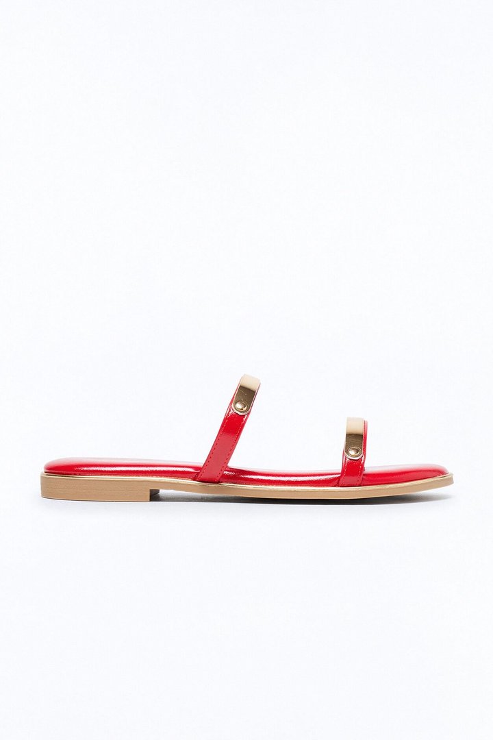 Keith Double Strap Sandals - Red