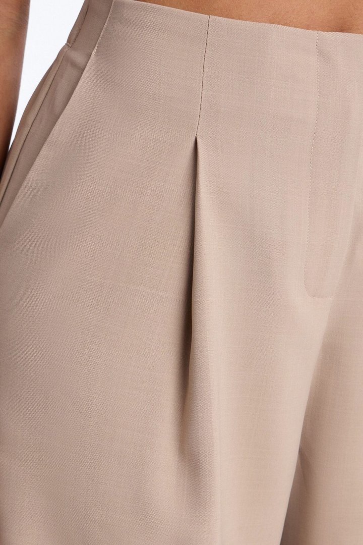 Zamara High Rise Clean Waistband Trouser Pant 33″ - Taupe