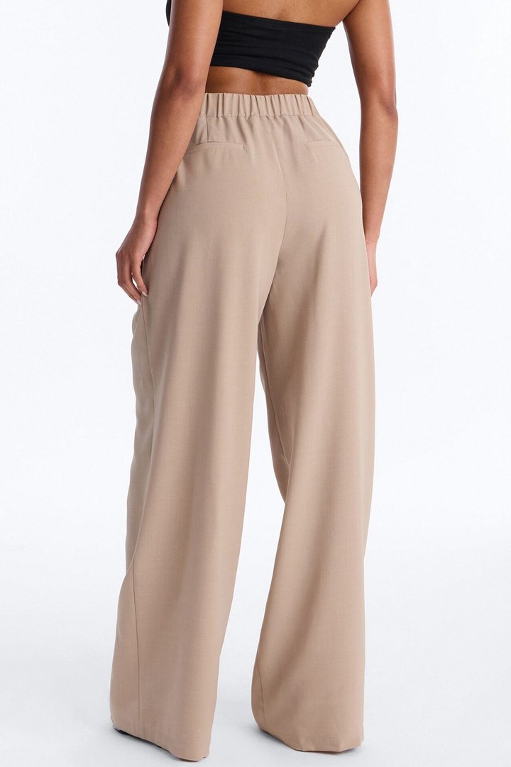 Zamara High Rise Clean Waistband Trouser Pant 33″ - Taupe
