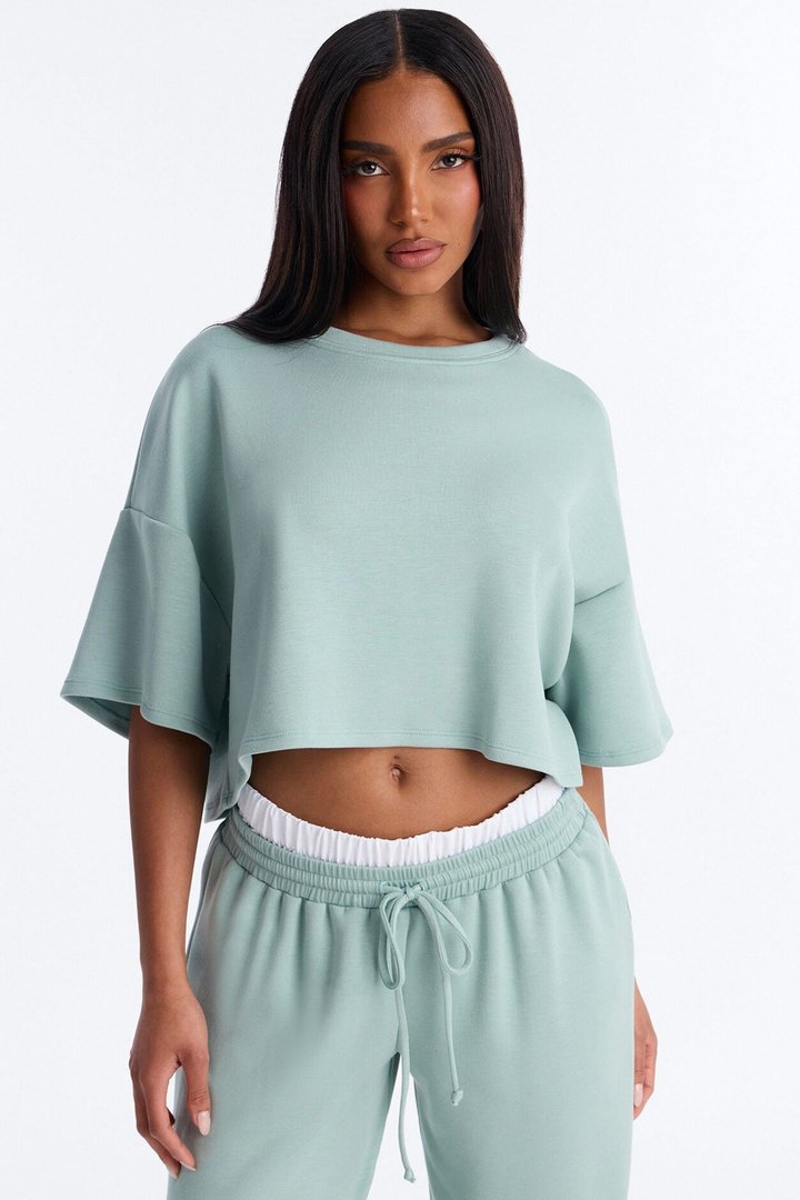 Strollin' Around Boxer Pant Set - Sage