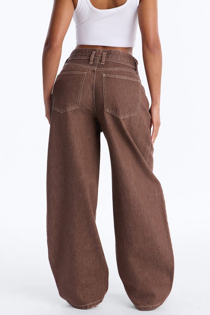 Give Me Attention Tie Waist Jeans - Brown