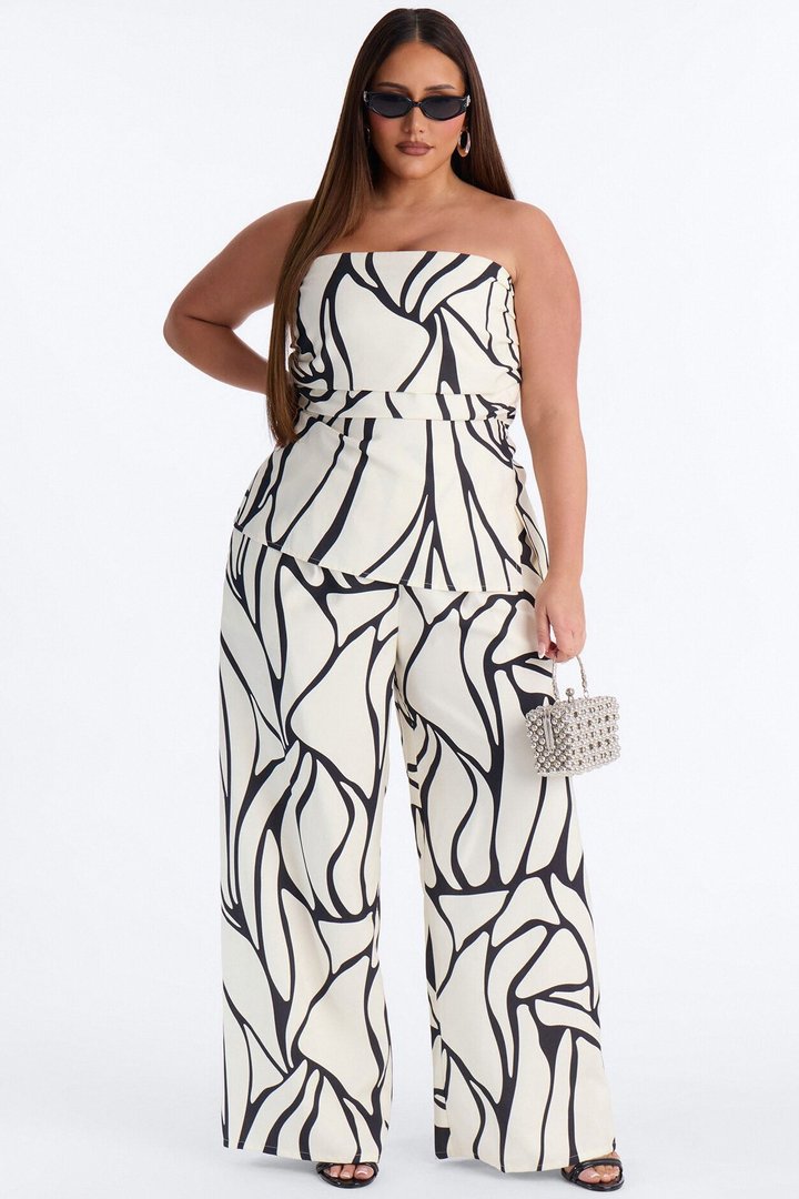 Tracy Strapless Pant Set - Ivory